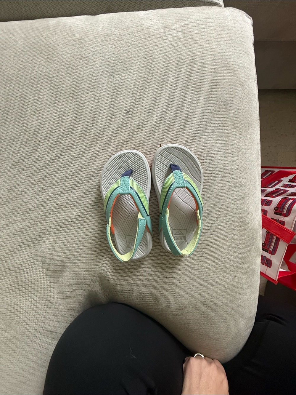 Reef Kids Mint Green and Gray Flip Flop Sandals